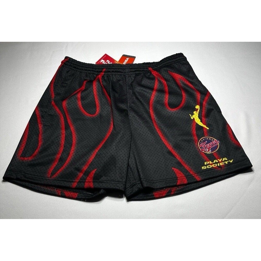 Indiana Fever Playa Society WNBA Mesh Basketball Shorts Flames Women's Large